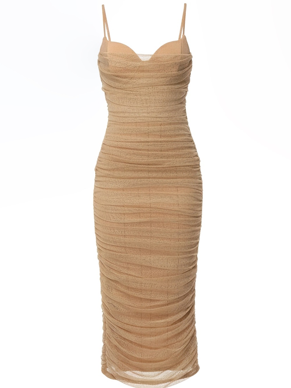 Jluxlabel True Form Midi Tulle Corset Dress in Nude XS